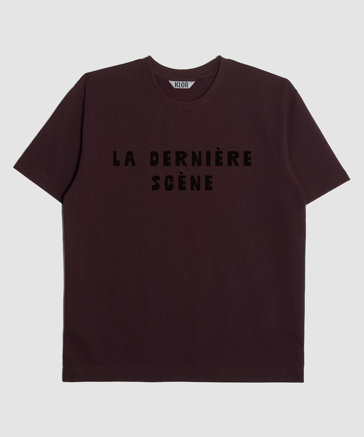 클로어(KLOR) [UNISEX] L.D.S 레터링 반팔 티셔츠 (BURGUNDY)