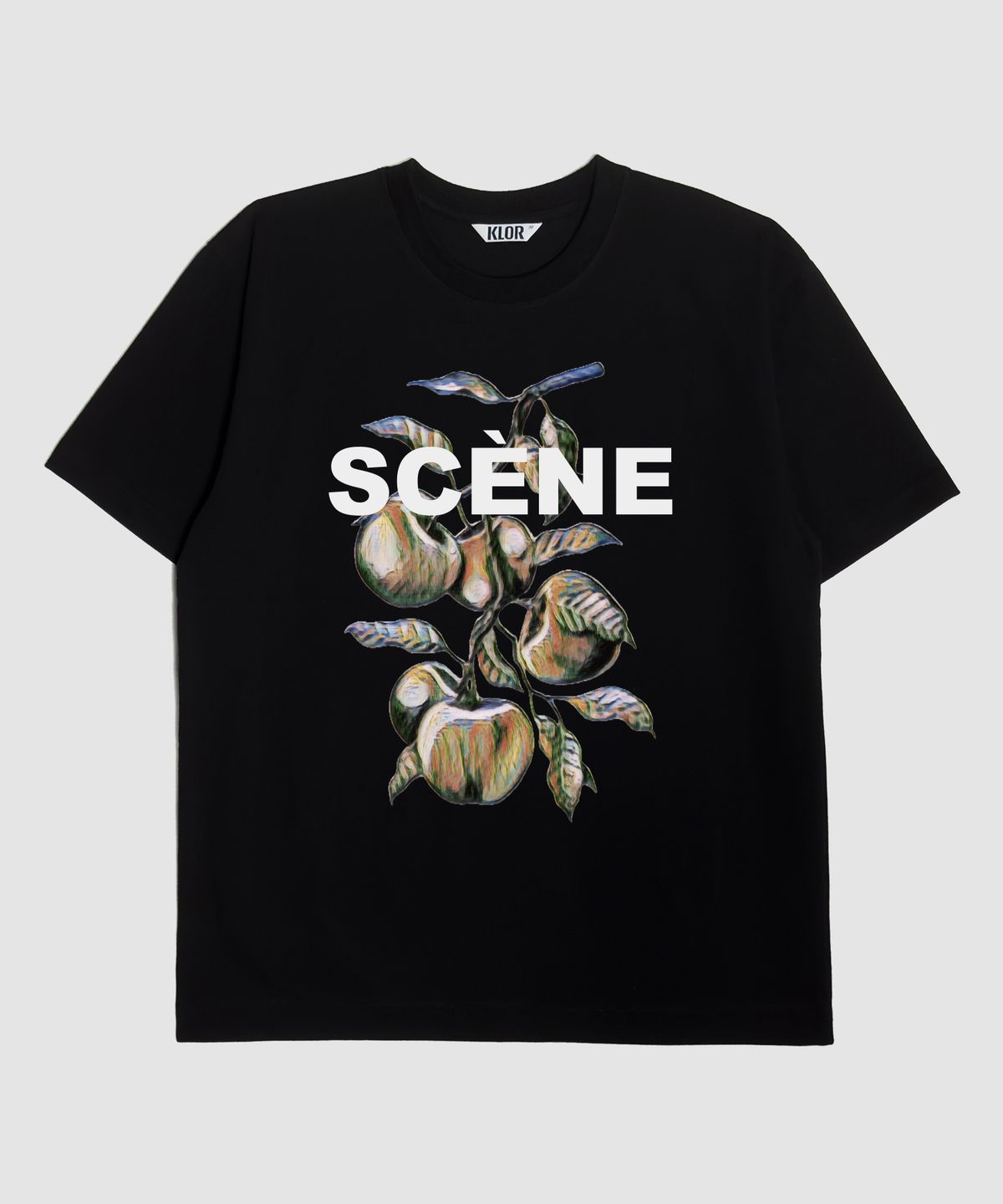 클로어(KLOR) [UNISEX] 씬 애플트리 그래픽 반팔 티셔츠 (BLACK)