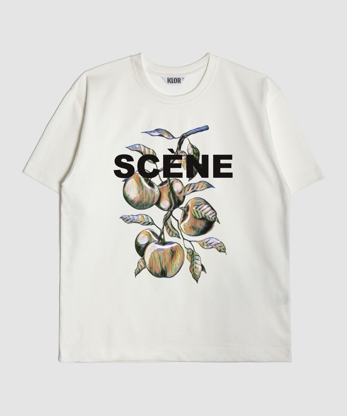 클로어(KLOR) [UNISEX] 씬 애플트리 그래픽 반팔 티셔츠 (CREAM WHITE)