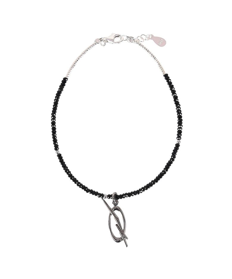 Black Spinel Logo Bracelet - Black (woman)