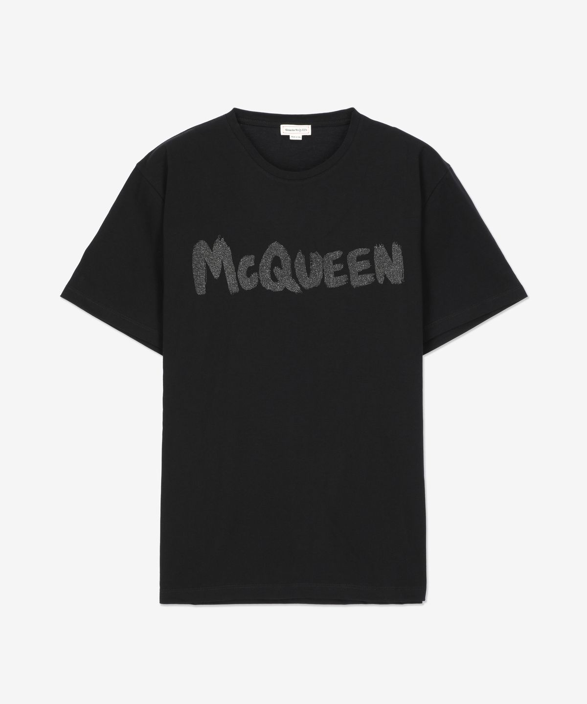 알렉산더 맥퀸(ALEXANDER McQUEEN) 그래피티 반소매 티셔츠 - 블랙 / 794673QTABT0570