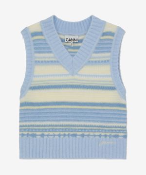 소프트 울 스트라이프 베스트 - 스카이웨이 / K2258271