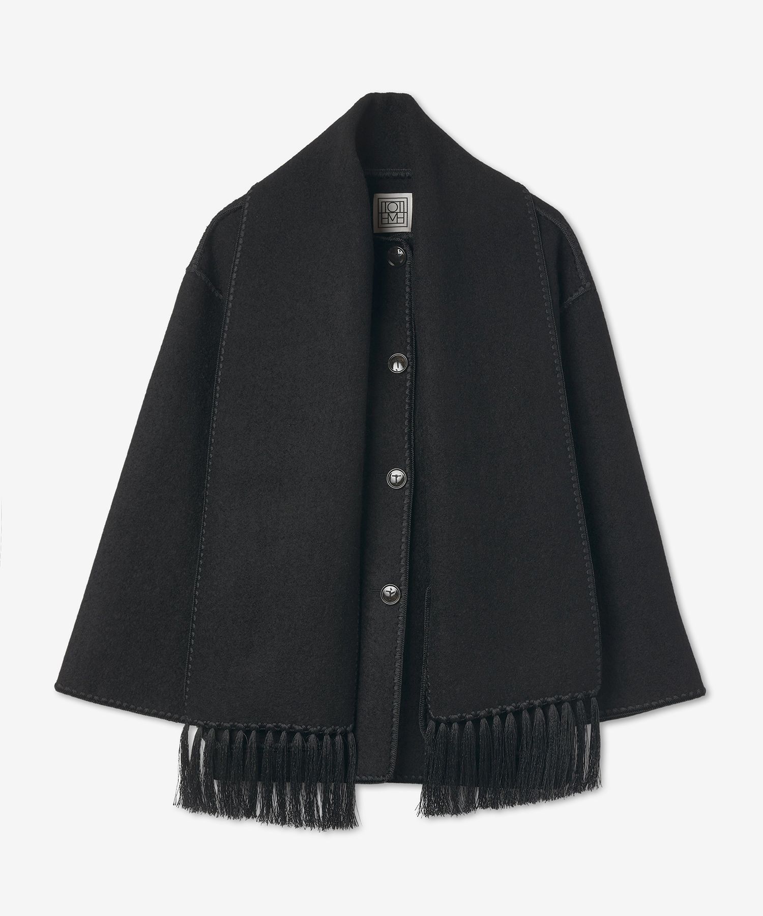 【関税込み】TOTEME ブラック 刺繍 マフラー コート MUSINSA | TOTEME Embroidered Scarf Jacket - Black