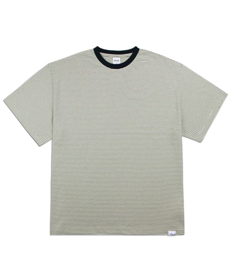 The.B 릴렉스드 스트라이프 티셔츠 [KHAKI/IVORY]