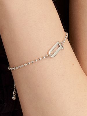 [Ib314]Signature Silver Bracelet