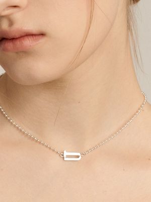 [In517]Signature Logo Silver Necklace