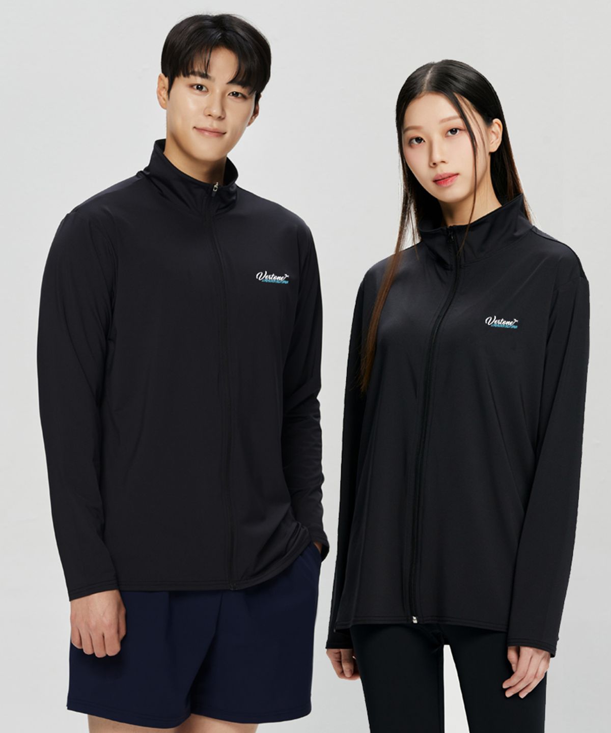 베르톤(VERTONE) 루즈핏 집업 래쉬가드 블랙