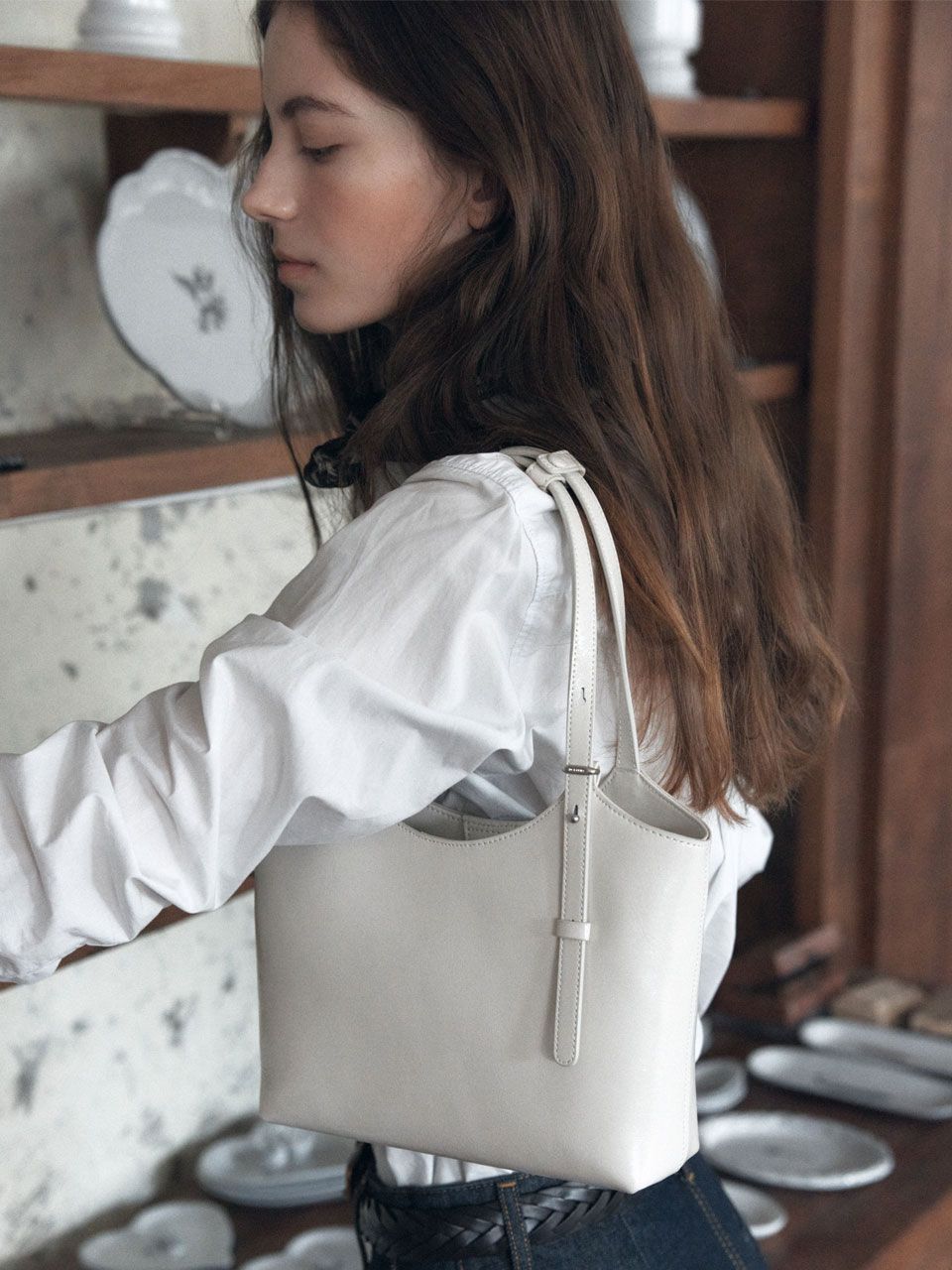 ★DE MERIEL★ 90 Veneta Bag Small Milk veneta MUSINSA | DEMERIEL 90 Veneta Bag Small Milk