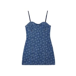 플라워 패턴 뷔스티에 데님원피스 AQ2DO561