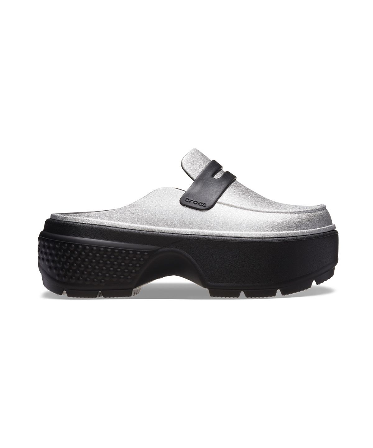 크록스(CROCS) 공용 스톰프 메탈릭 로퍼 SBK (24SUCL210363)
