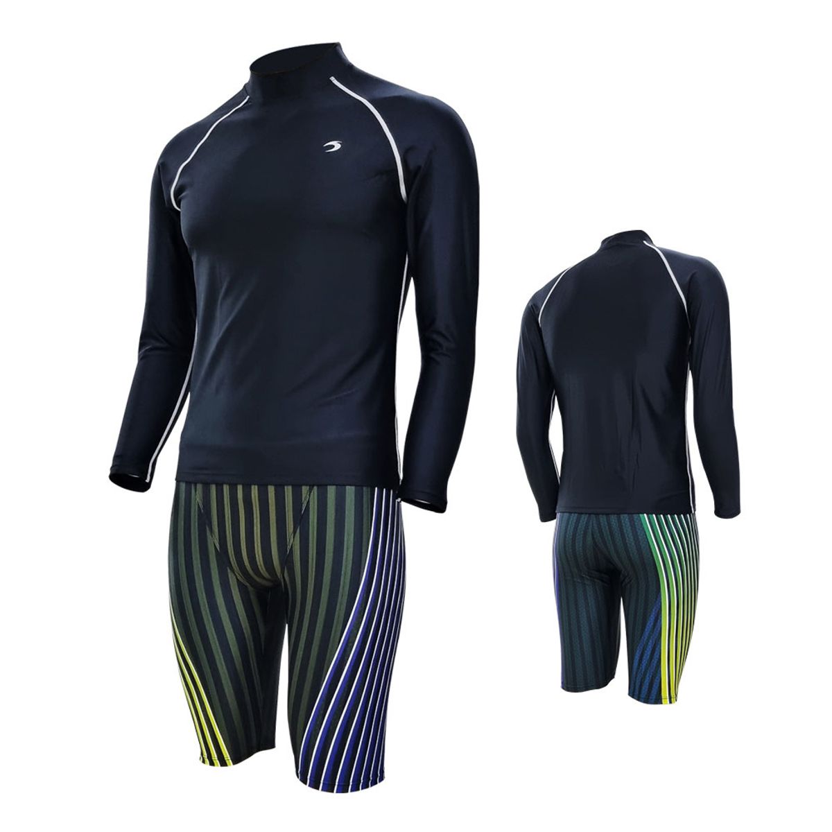 티에스스포츠(TS SPORTS) 남성수영복 긴팔 래쉬가드 5부 반바지 M23042+24051