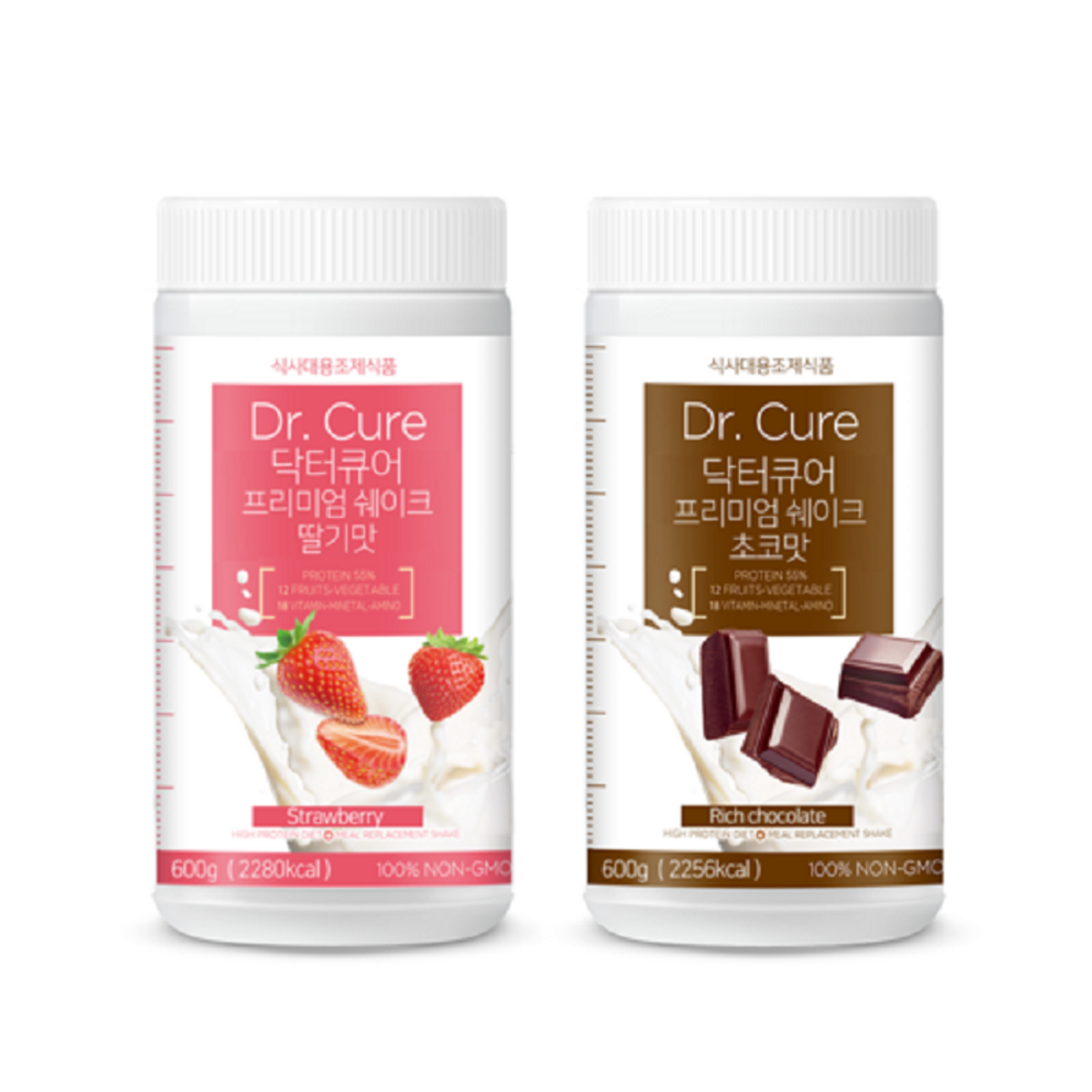 뉴트리션팩토리(NUTRITIONFACTORY) 닥터큐어 식사대용 단백질 쉐이크 딸기+초코 패키지