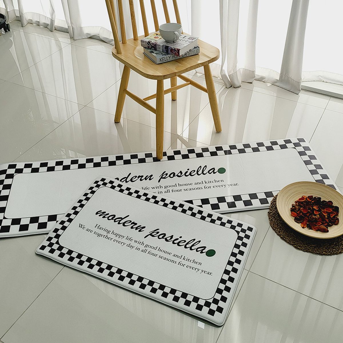 포시엘라(POSIELLA) pvc 주방 매트 체커보드 10T