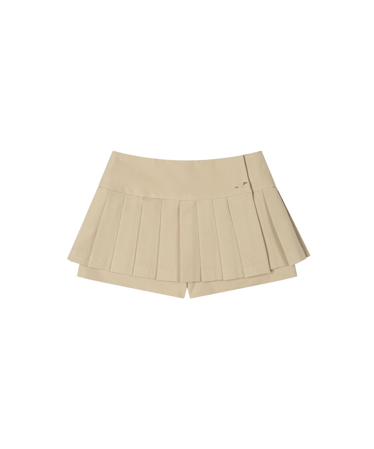 더포르타(THEPORTA) PLEATS MINI SKIRT SHORTS, BEIGE