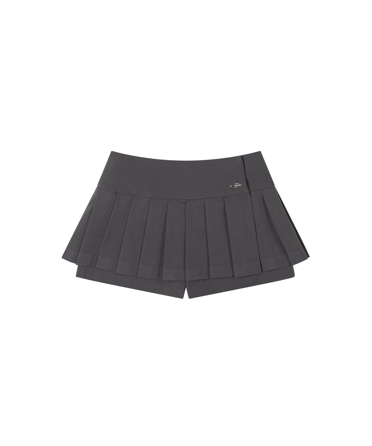 MUSINSA | PORTA PLEATS MINI SKIRT SHORTS, CHARCOAL