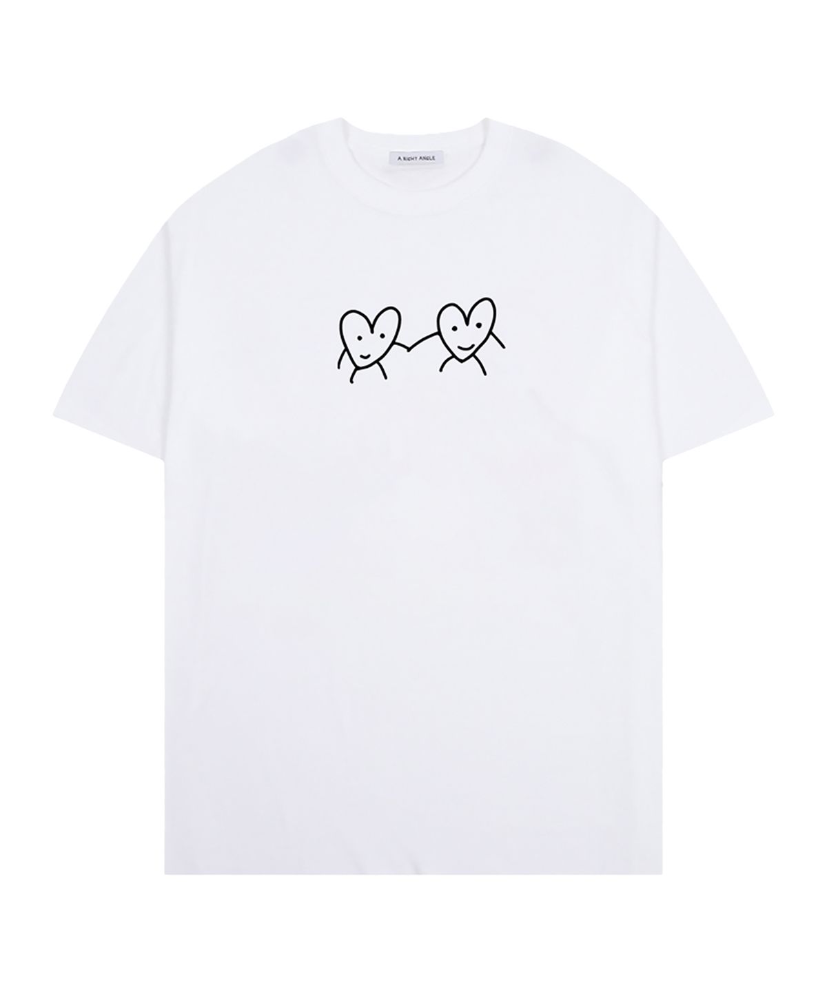 어라이트앵글(ARIGHTANGLE) Love hand loose tee (white)