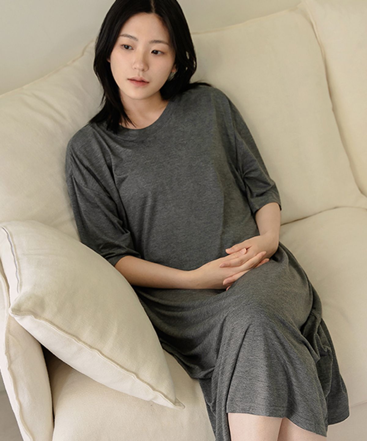 마른파이브(MARN5) 여름 라운지웨어 빅사이즈 모달 원피스