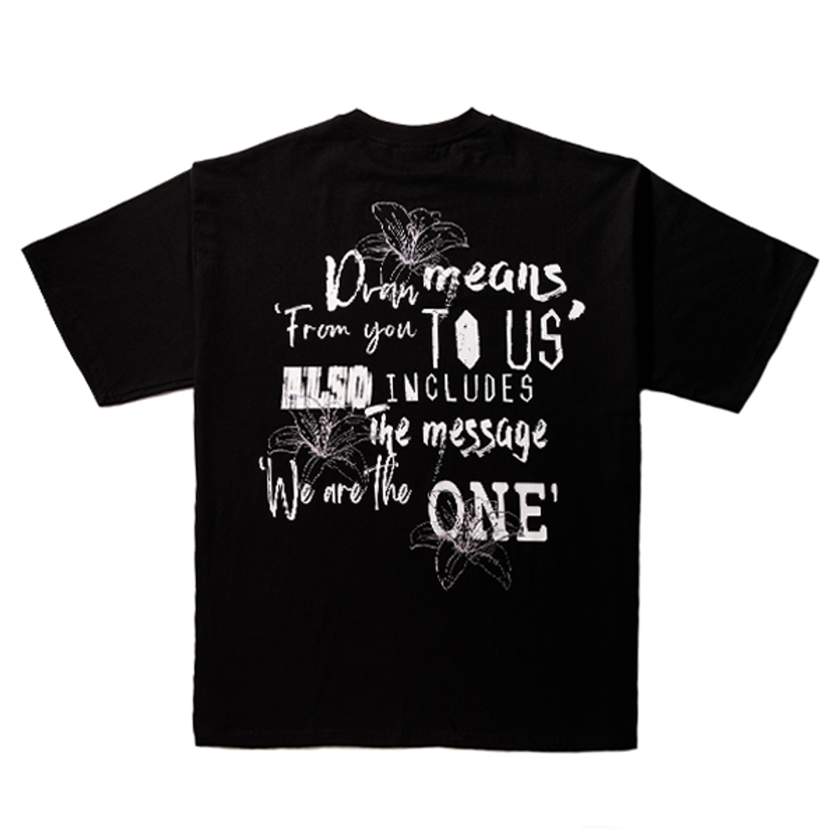 드반(DVÀN) DVAN MEANS WITH FLOWER EMB HALF SLEEVE T-SHIRT (BLACK) 드반 민즈 플라워 자수 티셔츠 (블랙)