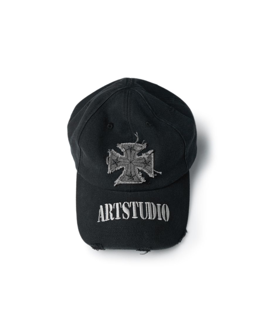 [ETCE] CROSS DESTROYED CAP /追跡付 MUSINSA公式 | ETCE CROSS DESTROYED CAP (BLACK)