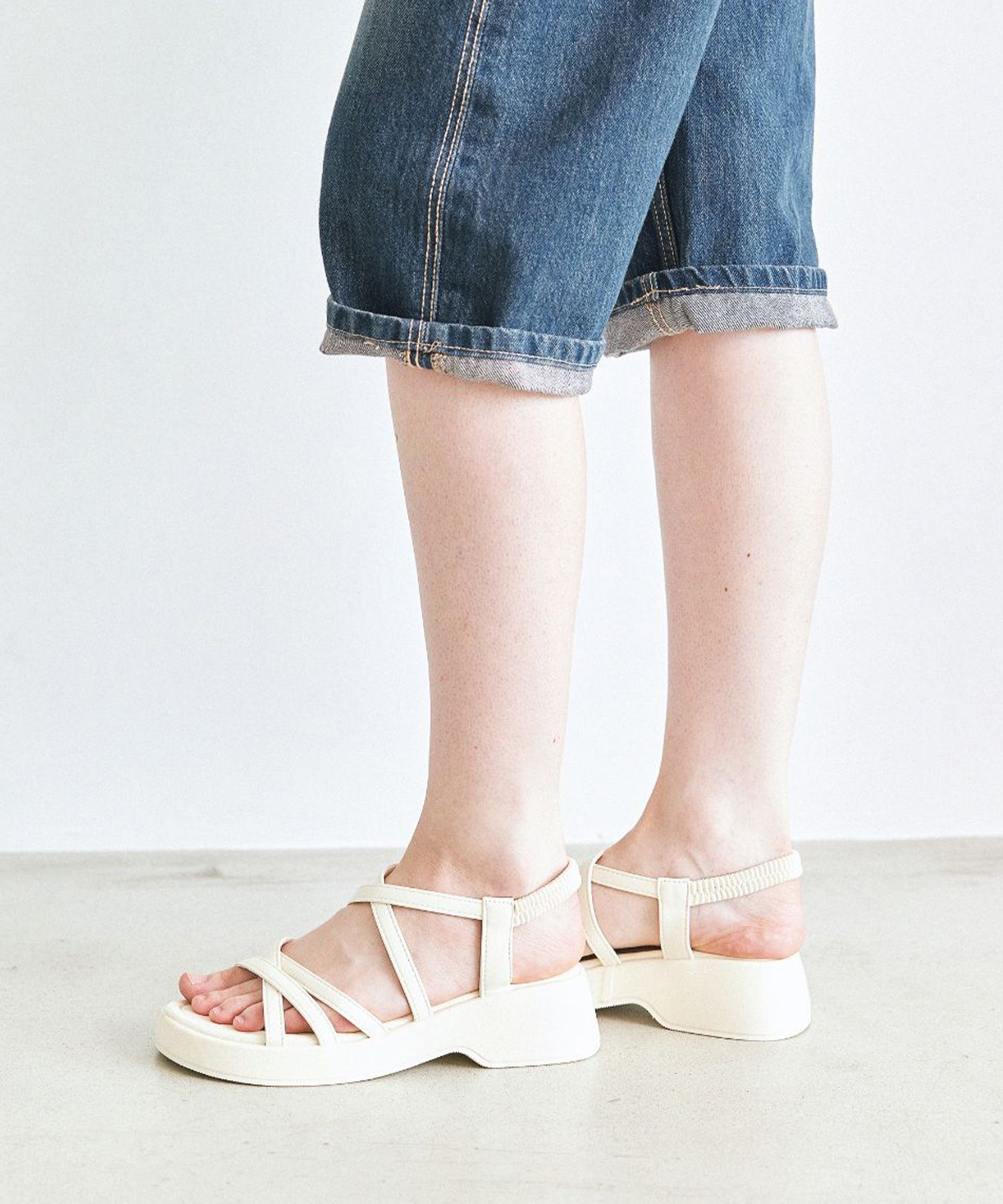 MUSINSA | SPUR Basic Shirring Platform Sandals 5cm - US9033 (3 colors)
