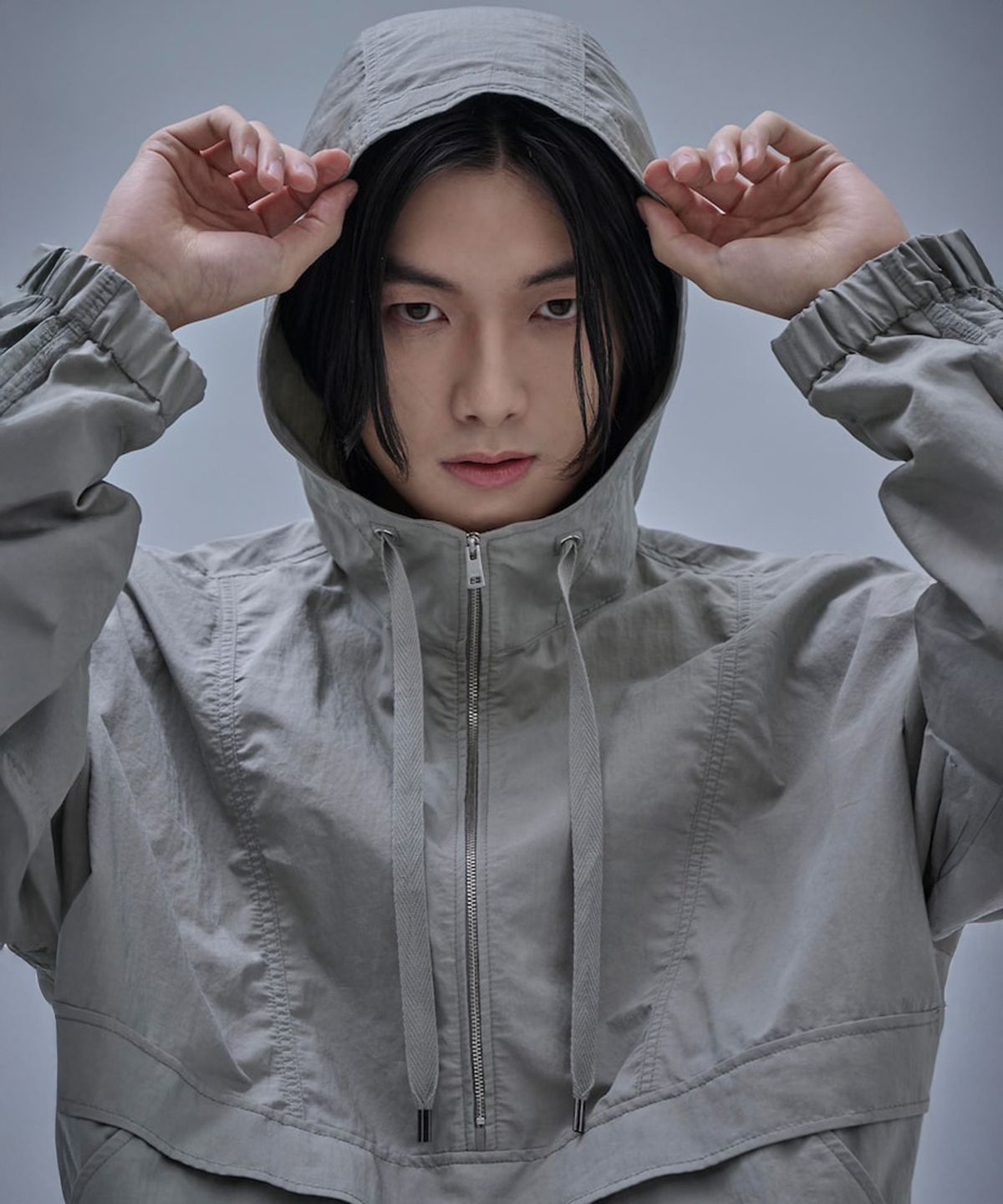 시프트지(SHIFT.G) Overfit Cotton Hood Anorak  Light Grey