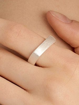 [Ir251]Sanding Square Silver Ring