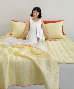 더블쿨 여름 순면 알러지케어 시어서커 쿨 냉감차렵이불 세트 3colors (SS/Q)