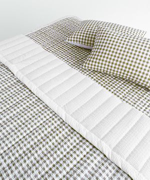 시어서커  깅엄 체크 여름 차렵이불 세트 (SS/Q)