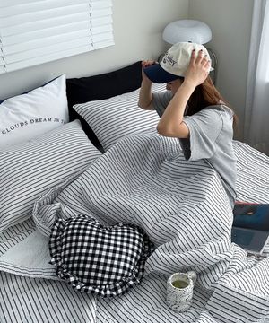 엘레노 스트라이프 시어서커 이불 세트(SS/Q)