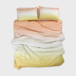 플라워 그라데이션 베딩 이불 베개 커버 세트 - 망고 튤립(SS/Q/K)