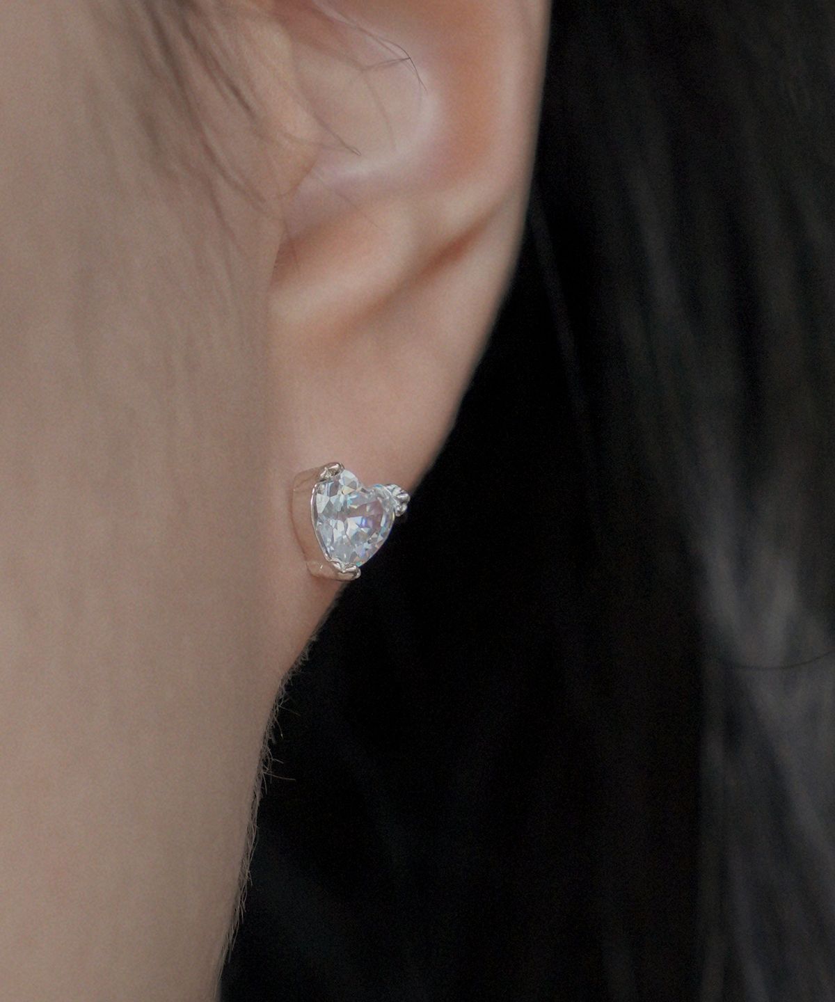 포스트루드(POSTLUDE) [SILVER] HEART CZ 3HN SET EARRINGS