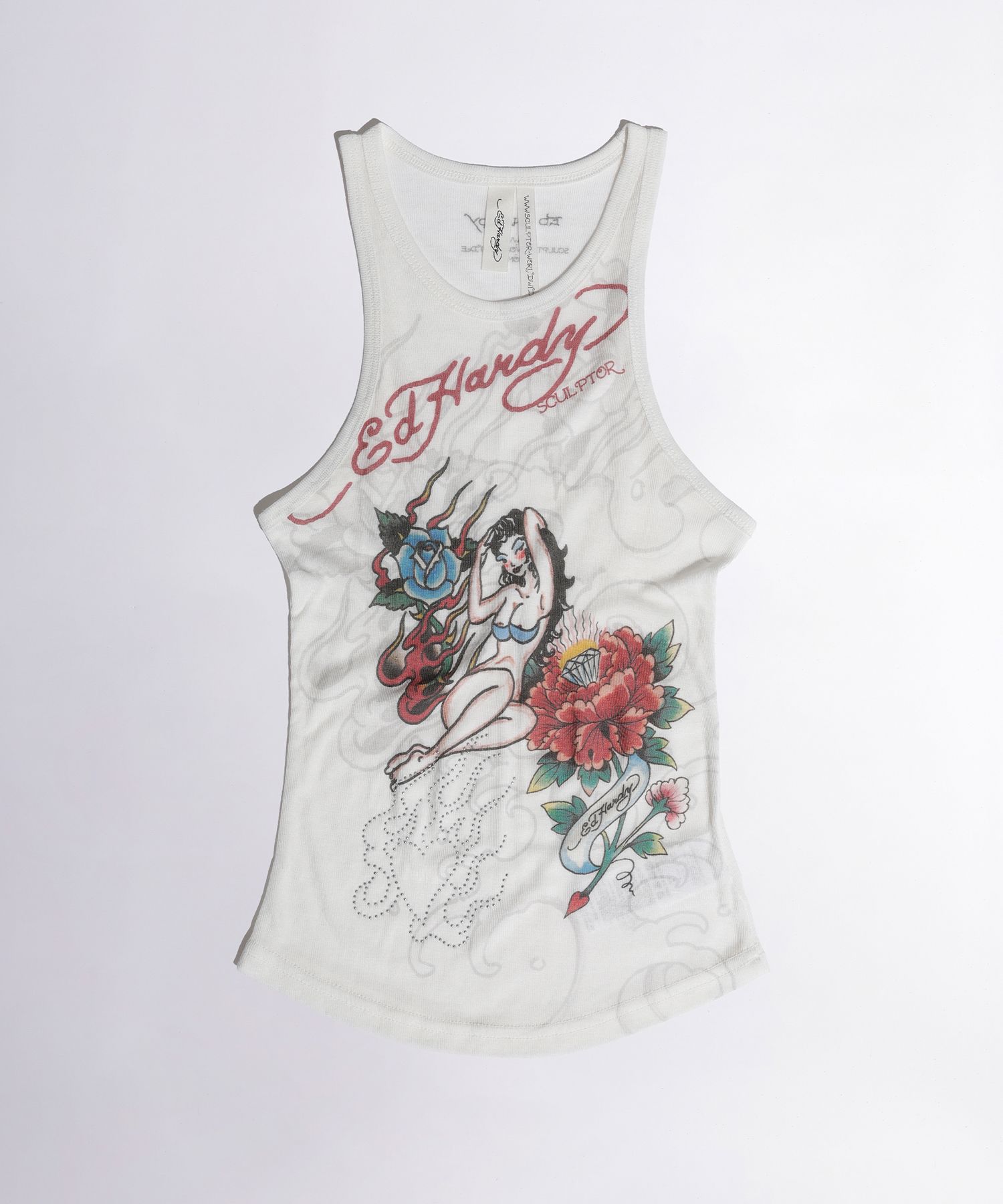 トップス Sculptor X Ed Hardy Sheer Tank Top MUSINSA | SCULPTOR [Sculptor x Ed Hardy] Sheer Tank Top White