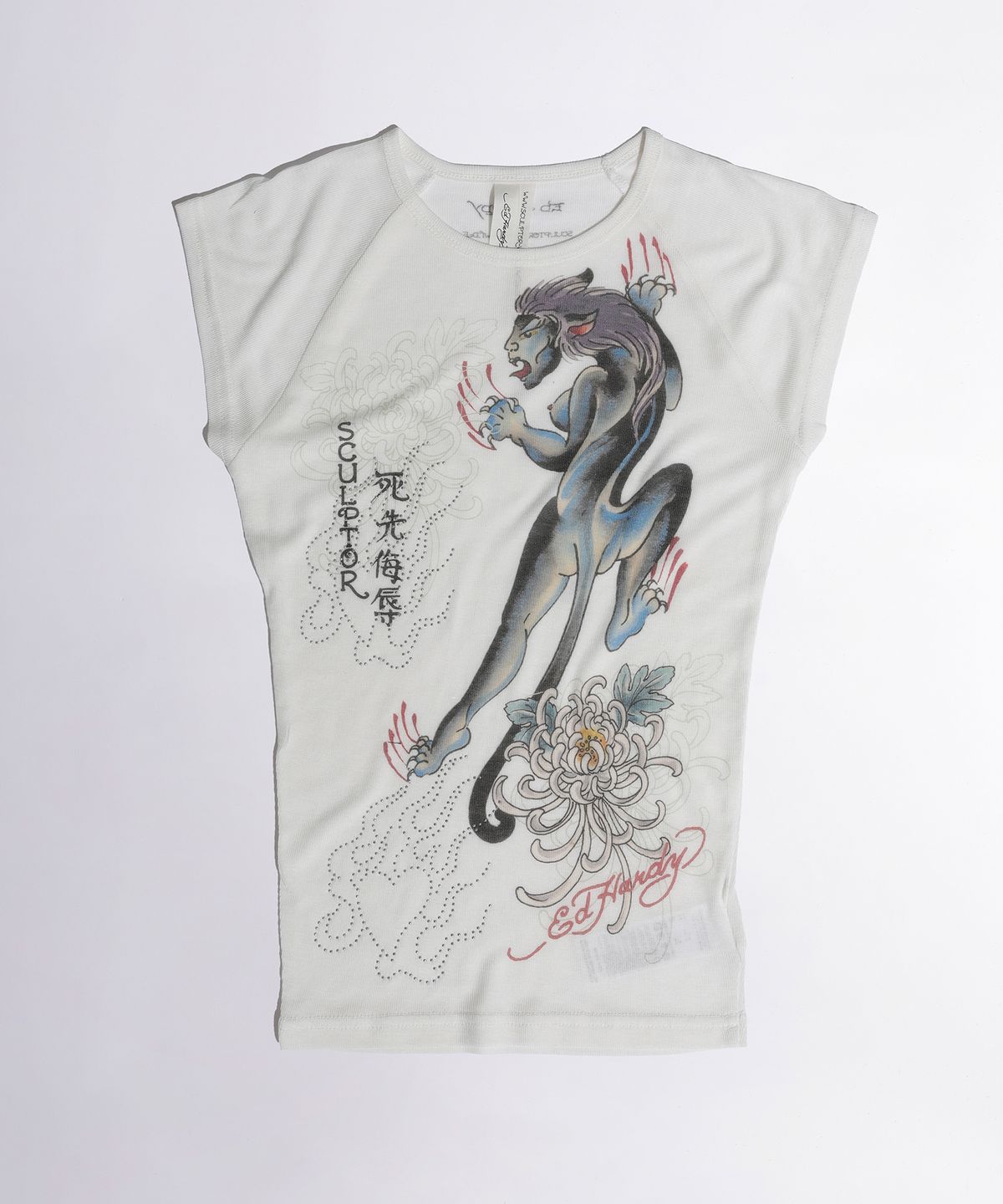 스컬프터(SCULPTOR) [Sculptor X Ed Hardy] Devil Raglan Tee White