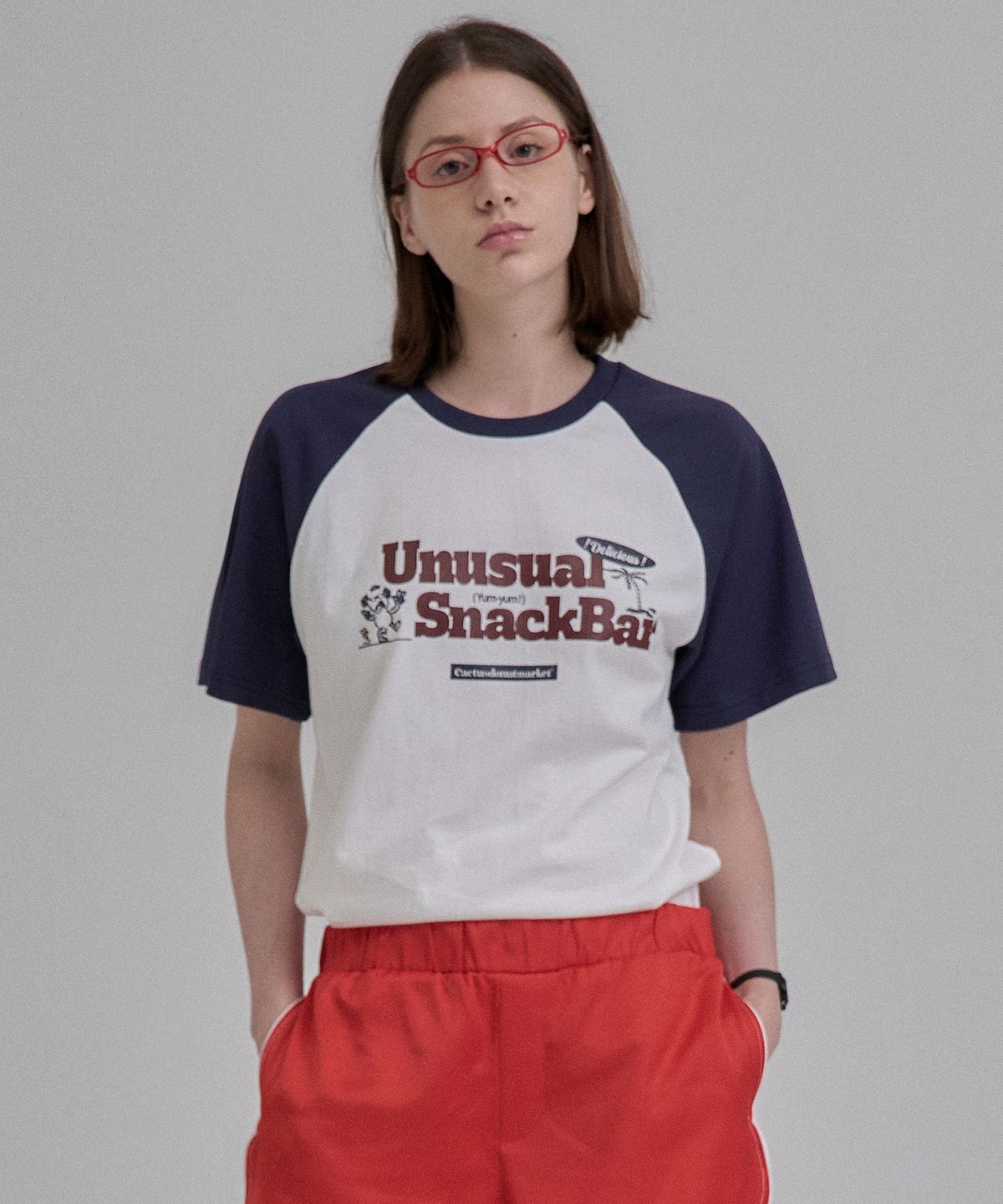 캑터스도넛마켓(CACTUSDONUTMARKET) SnackBar Raglan T-Shirt - White