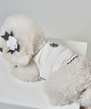 강아지 코코 스퀘어 나시 화이트