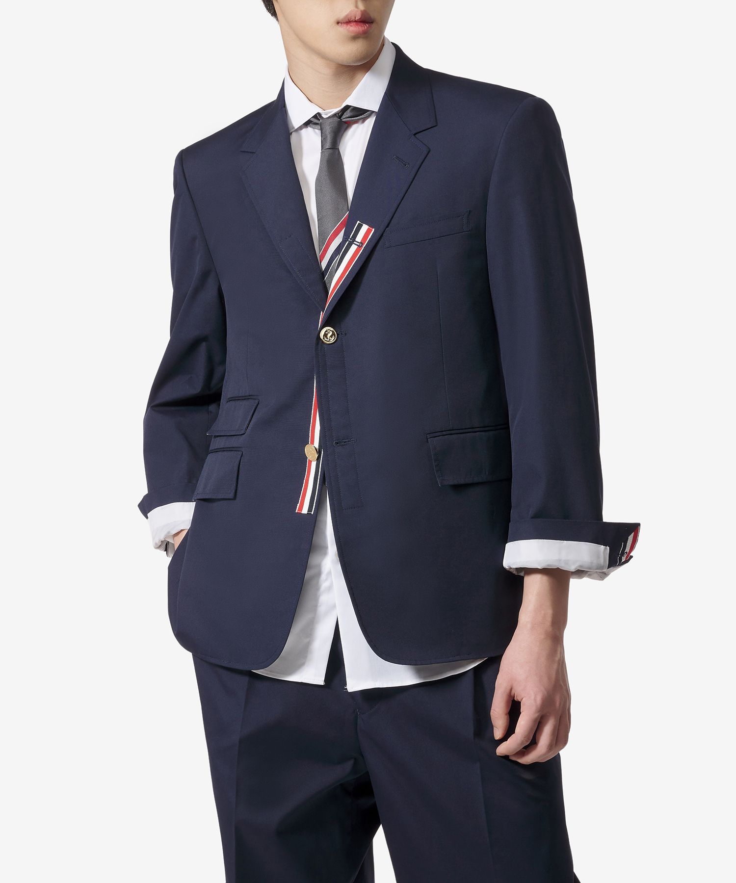 トムブラウン ネイビーソリッドタイ ウール THOM BROWNE⁄トムブラウン_