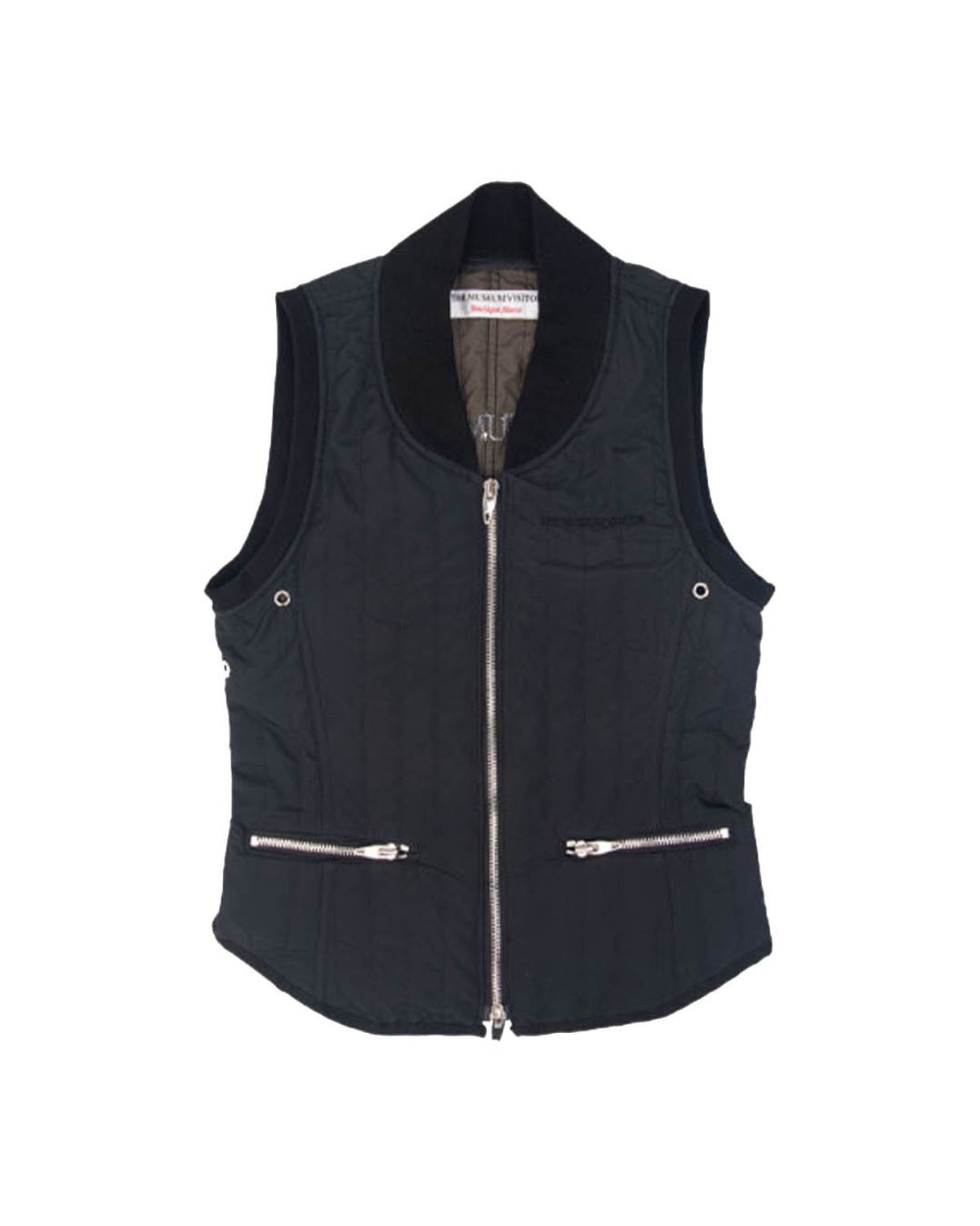 더뮤지엄비지터(THEMUSEUMVISITOR) STRIPE QUILTING VEST (BLACK)