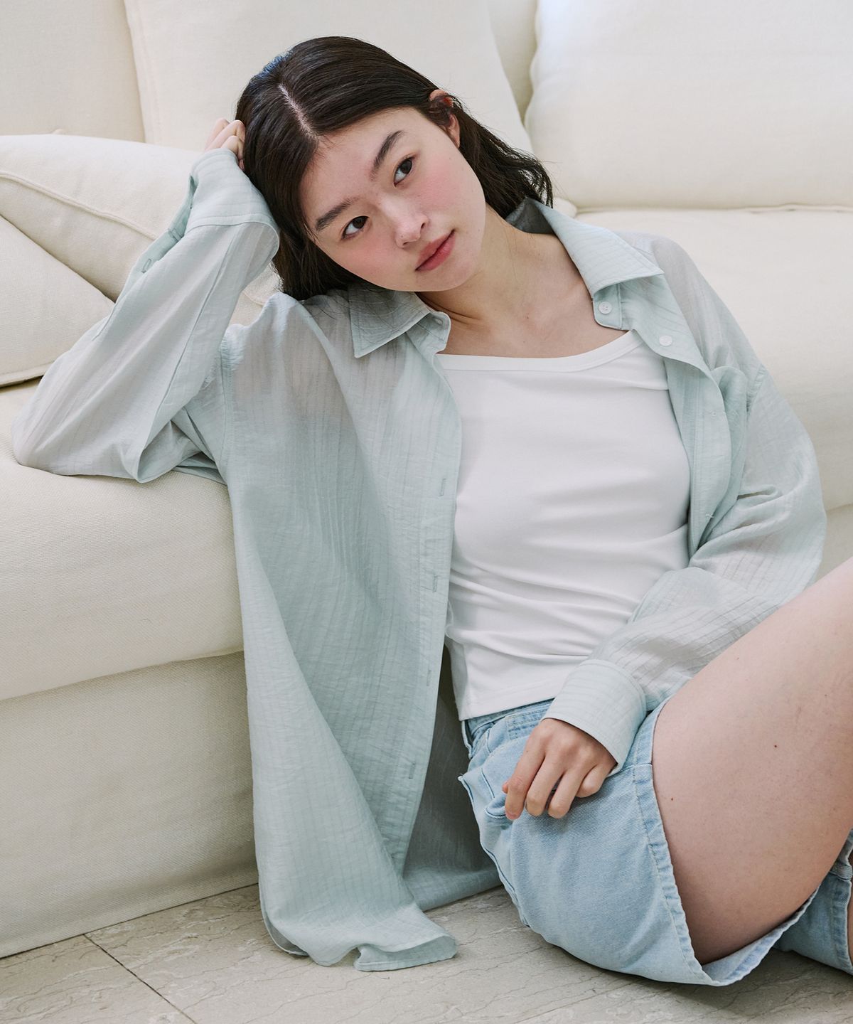 엽페(YUPPE) SOFT OVER SHIRT_MINT