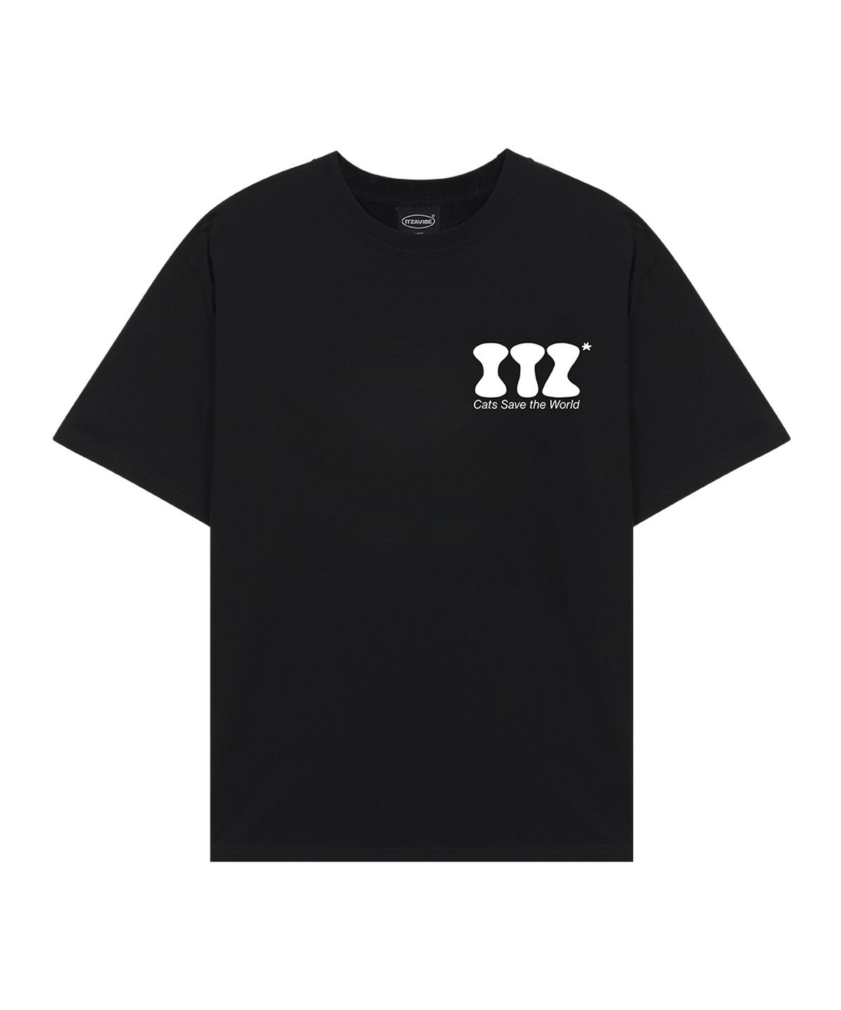잇자바이브(ITZAVIBE) ITZ MINI LOGO T SHIRT - BLACK