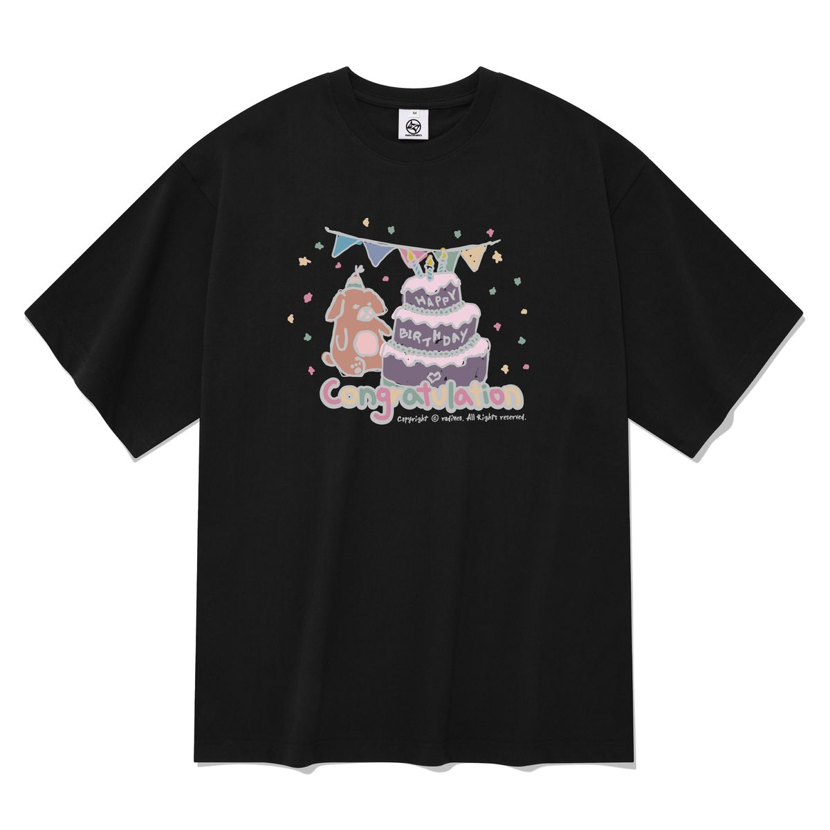 라디네오(RADINEO) 콩그레츄레이션 반팔 티셔츠 블랙