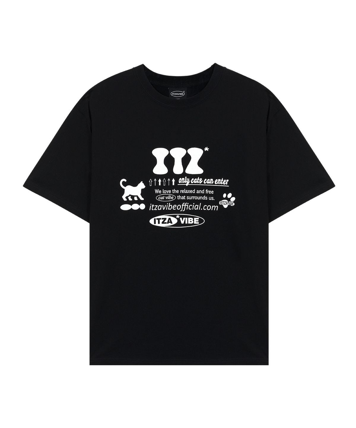 잇자바이브(ITZAVIBE) ITZ OFFICIAL LOGO T SHIRT - BLACK