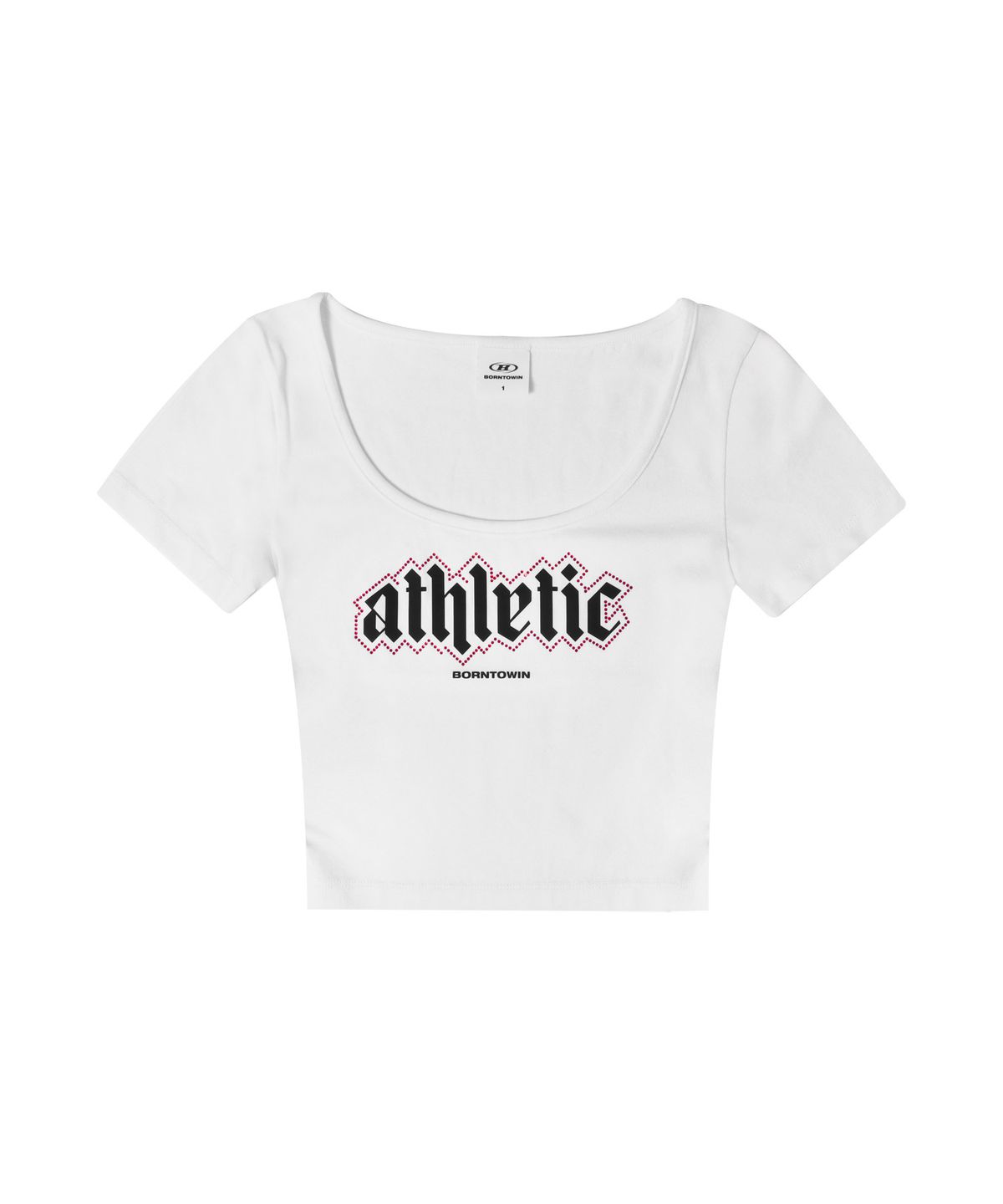 본투윈(BORN TO WIN) SPARKLING SCOOP NECK T-SHIRTS [WHITE]
