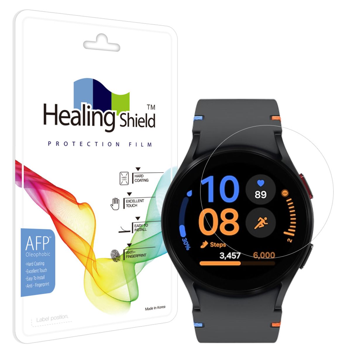 힐링쉴드(HEALINGSHIELD) 갤럭시워치 FE 올레포빅 고광택 액정보호필름 2매