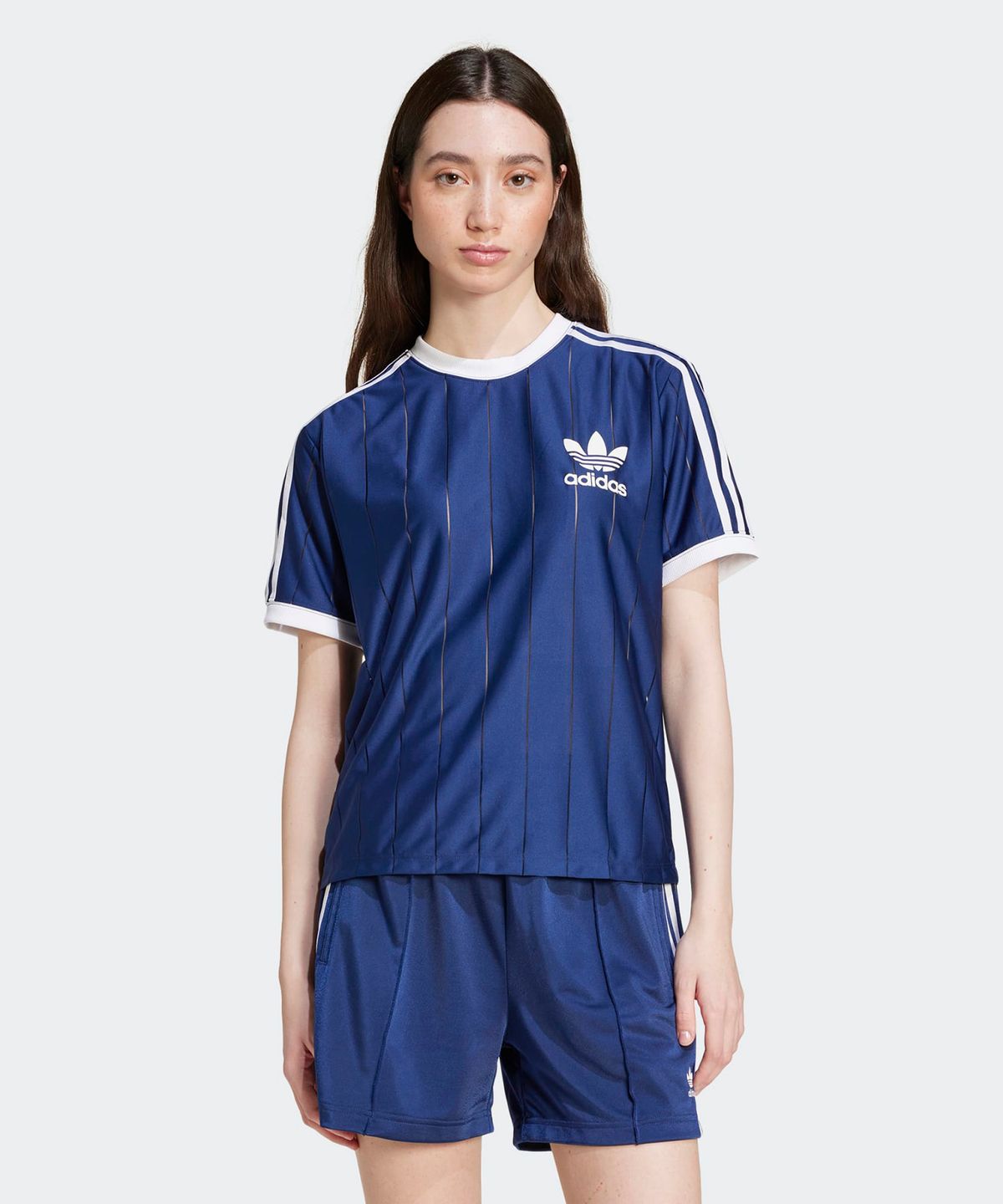 아디다스(ADIDAS) 3S 핀스트라이프 티 - 다크블루 / IY7228