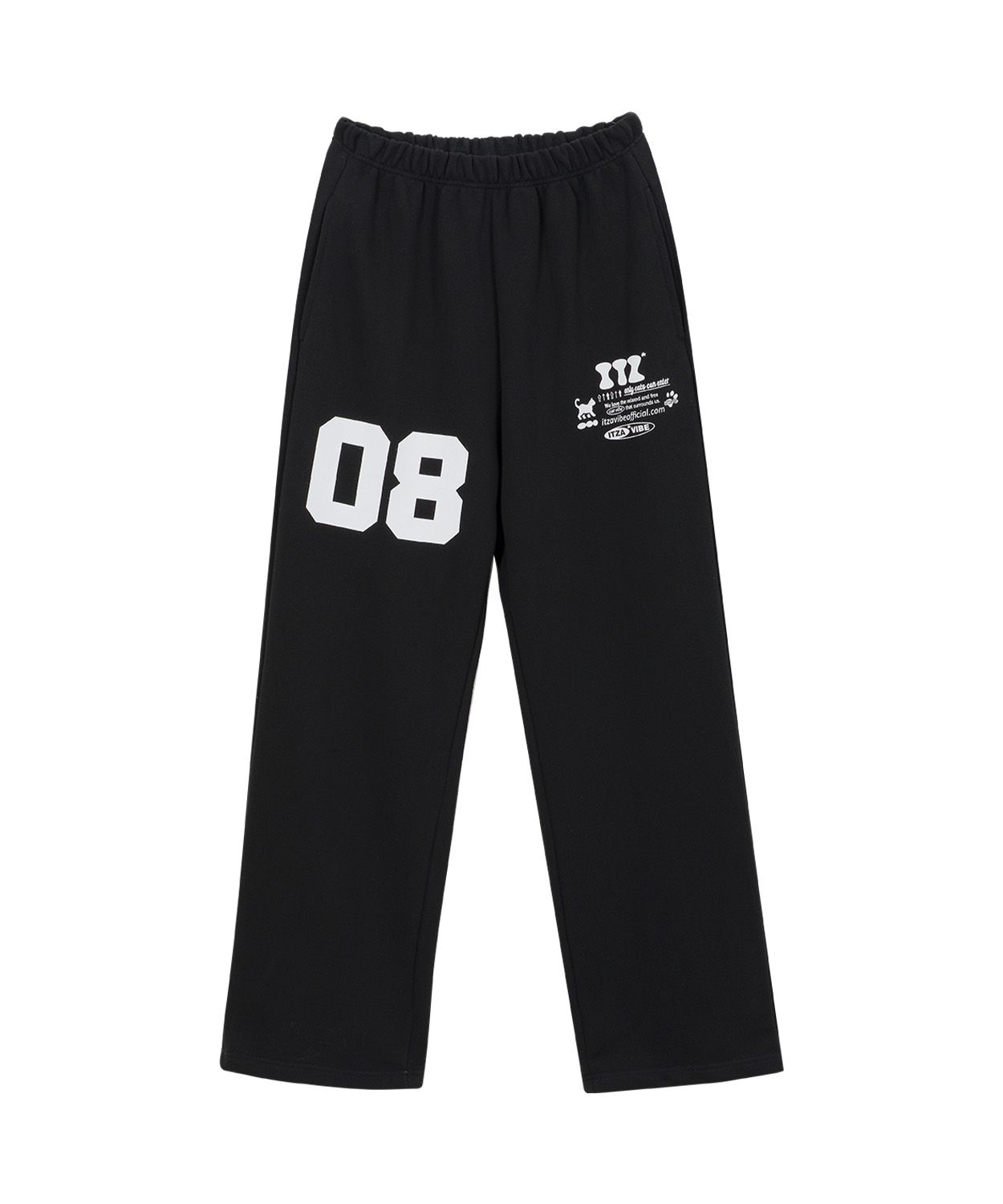 MUSINSA | ITZAVIBE 08 MINI LOGO SWEAT PANTS - BLACK