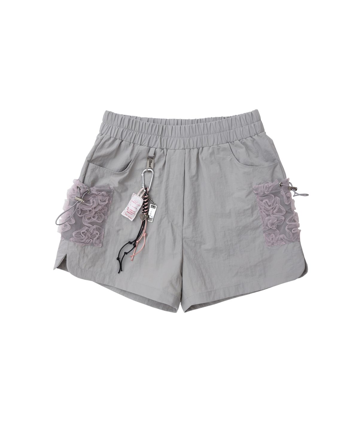 시월107(SIWL107) lace cargo pants (gray)
