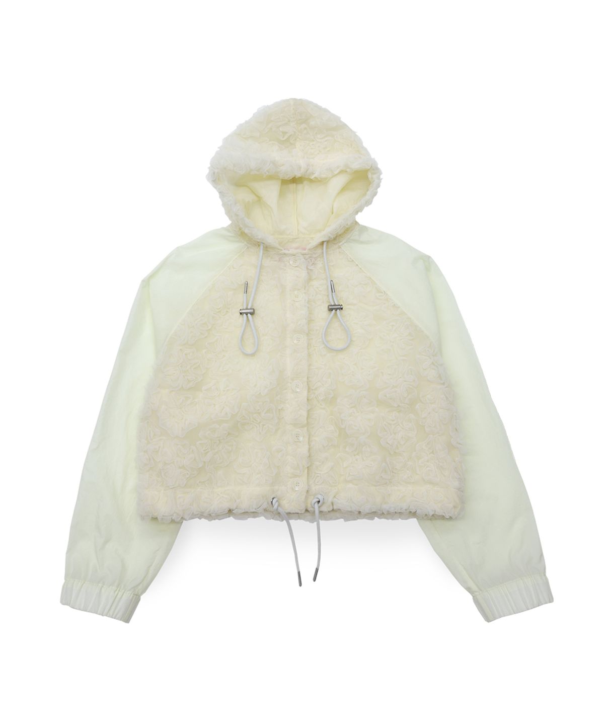 시월107(SIWL107) lace crop hood (all butter)