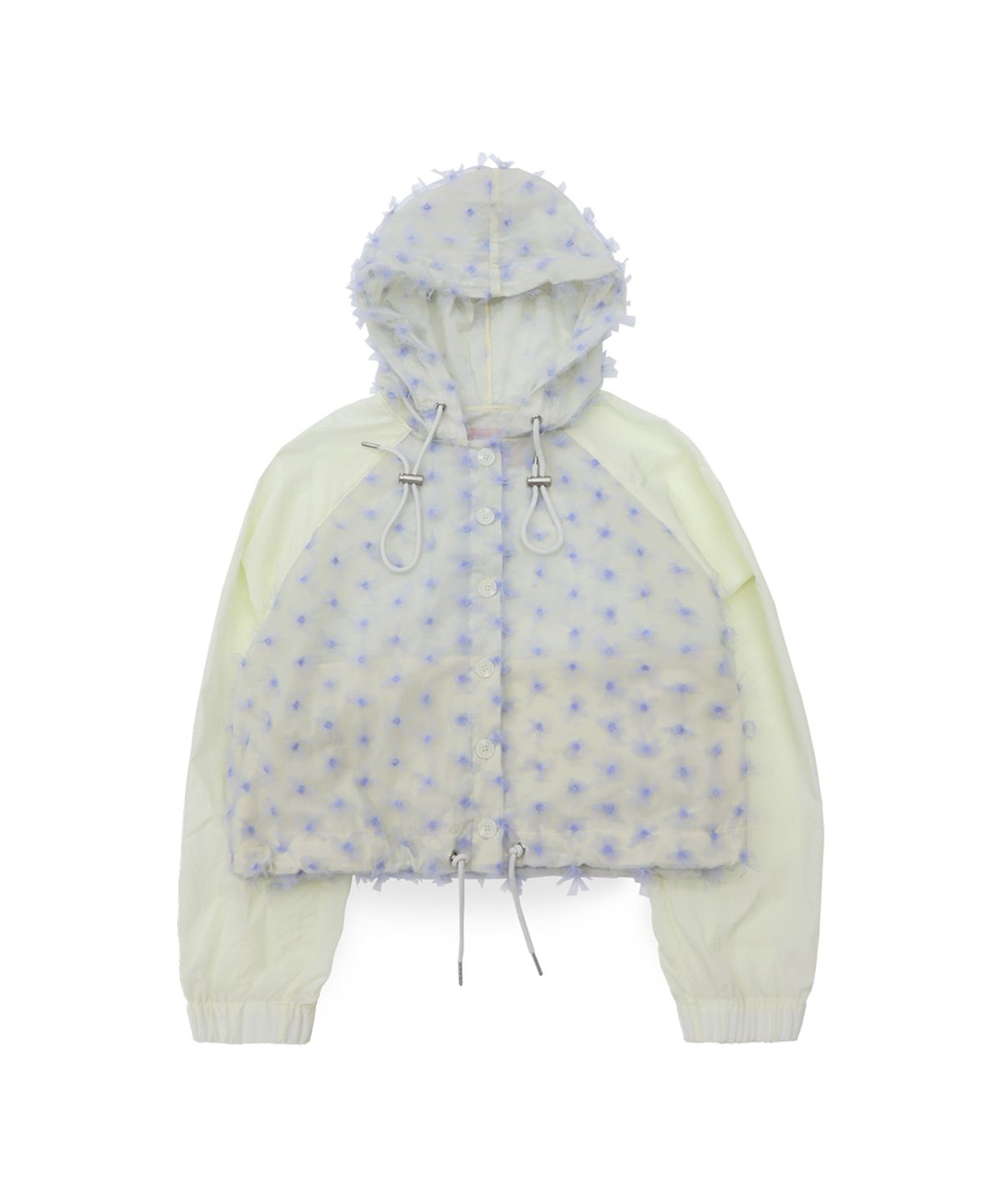 시월107(SIWL107) lace crop hood (butter+violet)