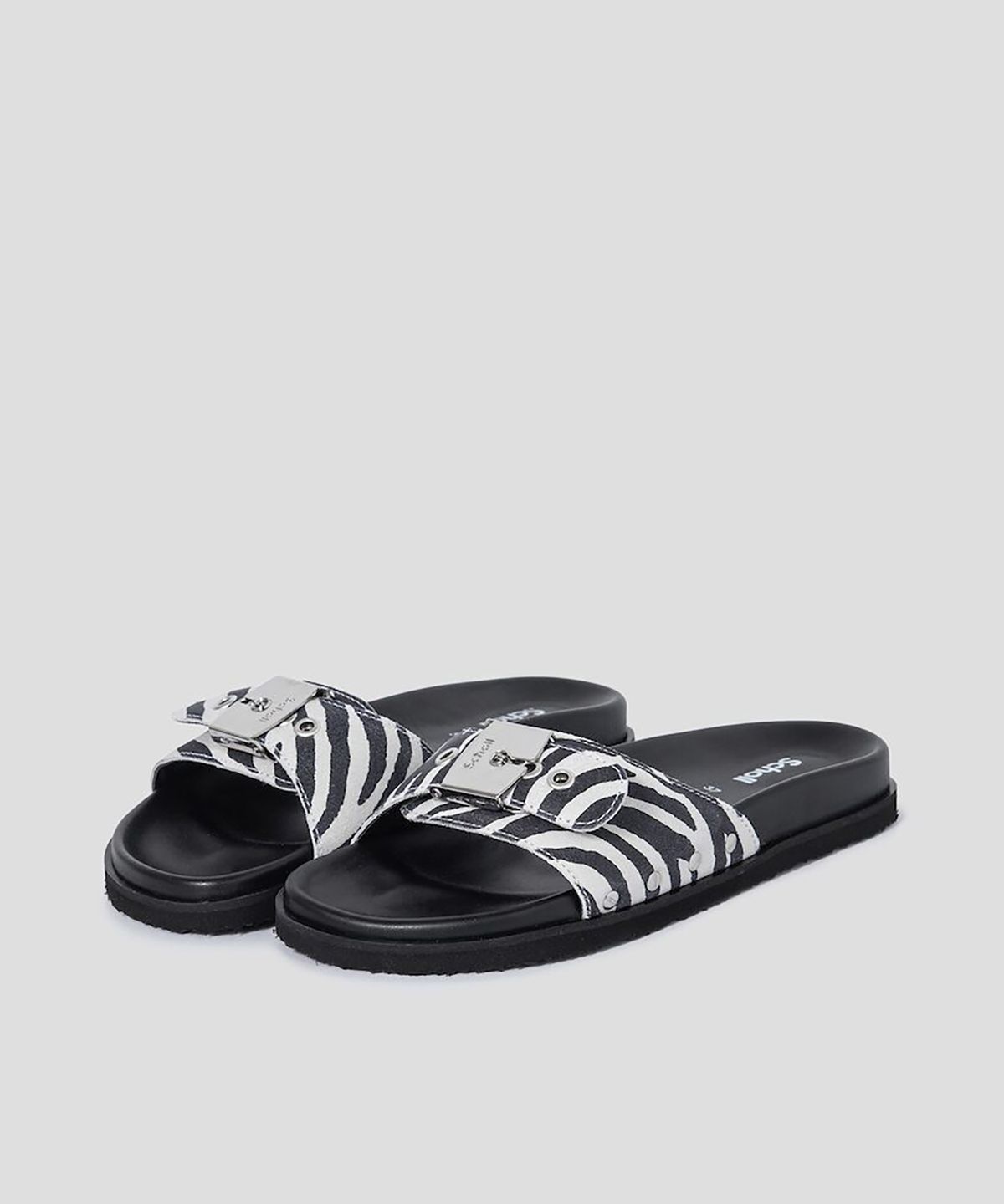 숄(SCHOLL) (WOMEN) 지브라 원 스트랩 샌들  블랙 (HH44K2L435)