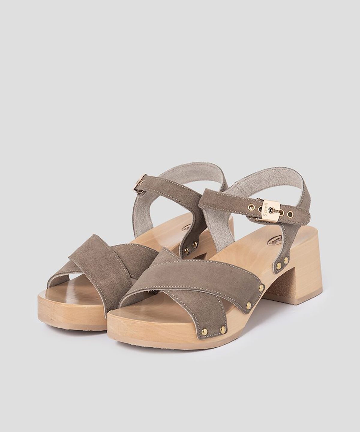 숄(SCHOLL) (WOMEN) 우드 솔 원 스트랩 하이힐 샌들  베이지 (HH44K2W13A)